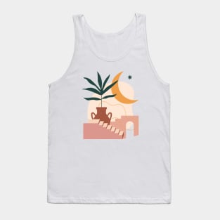 Houseplant in a Moonlight - Modern Abstract Art Tank Top